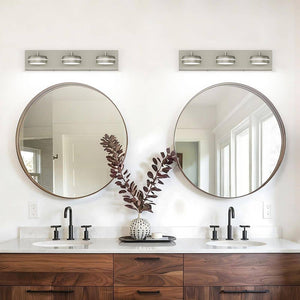 JUSHENG 20.47 in. 3 - Light Nickel LED Bathroom Vanity Light with Dimmable 5500K Light - Stu's Home Improvement Outlet
