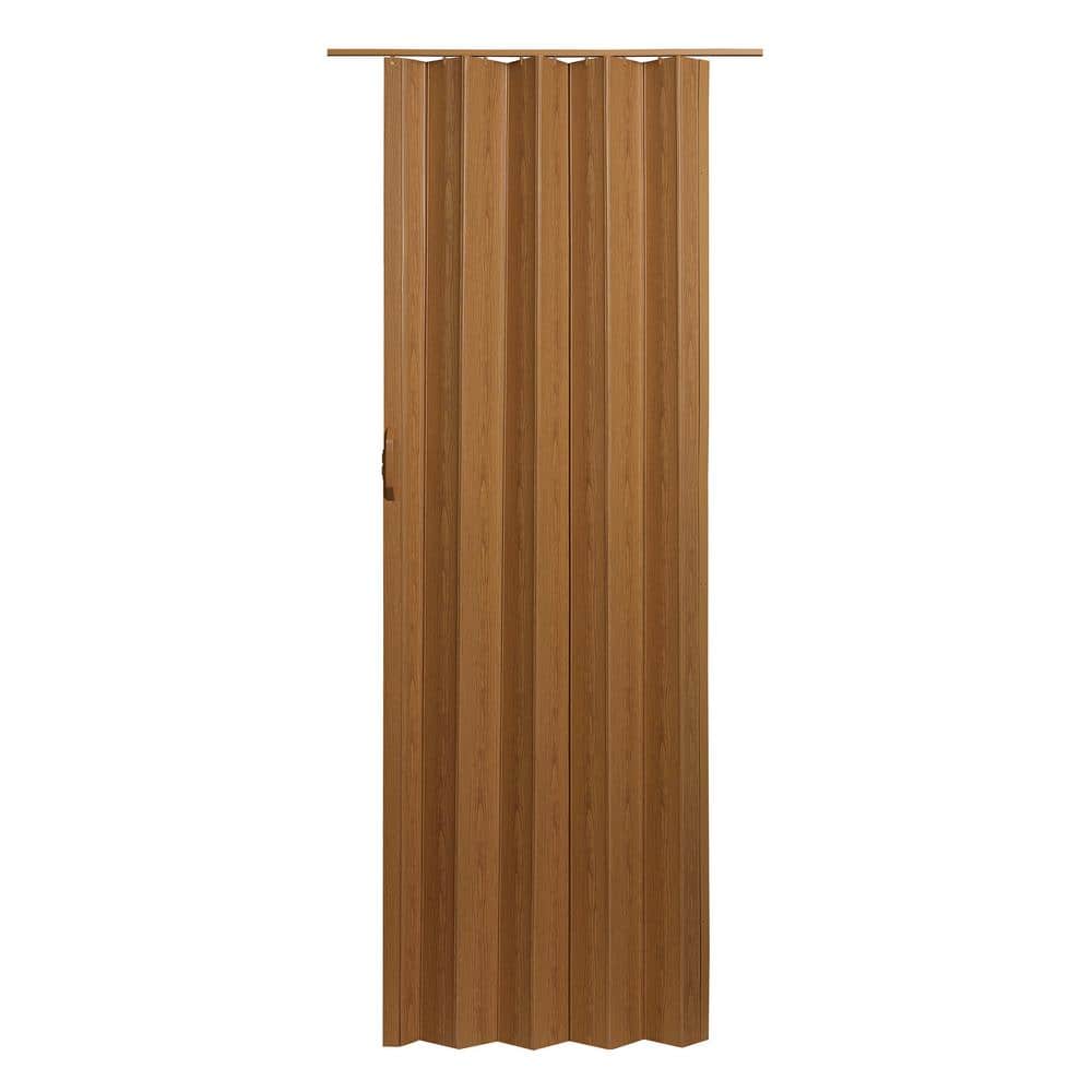 Via 36 in. x 96 in. Oak Vinyl Accordion Door with Hardware