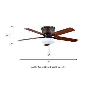 Holly Springs Low Profile 52 in. LED Indoor Oil - Rubbed Bronze Ceiling Fan with Light Kit - Stu's Home Improvement Outlet