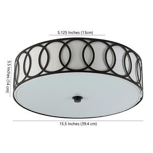 Aubrey 15.5 in. 3 - Light Oil Rubbed Bronze Black Metal LED Flush Mount - Stu's Home Improvement Outlet