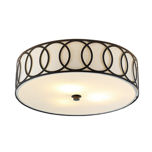 Aubrey 15.5 in. 3 - Light Oil Rubbed Bronze Black Metal LED Flush Mount - Stu's Home Improvement Outlet