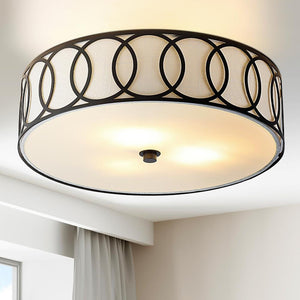 Aubrey 15.5 in. 3 - Light Oil Rubbed Bronze Black Metal LED Flush Mount - Stu's Home Improvement Outlet