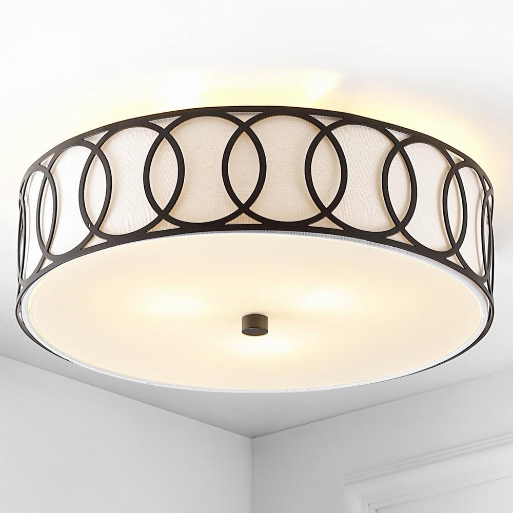 Aubrey 15.5 in. 3 - Light Oil Rubbed Bronze Black Metal LED Flush Mount - Stu's Home Improvement Outlet
