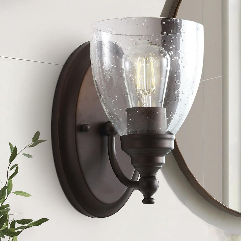 Marais 5.5 in. Metal/Glass LED Oil Rubbed Bronze Wall Sconce - Stu's Home Improvement Outlet