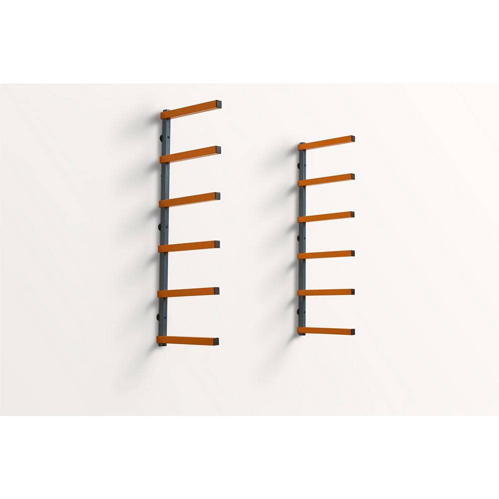 BORA 39.5 in. H x 72 in. W x 12.5 in. D 6 - Level Orange/Gray Mounted Steel Garage Wall Shelf - Stu's Home Improvement Outlet