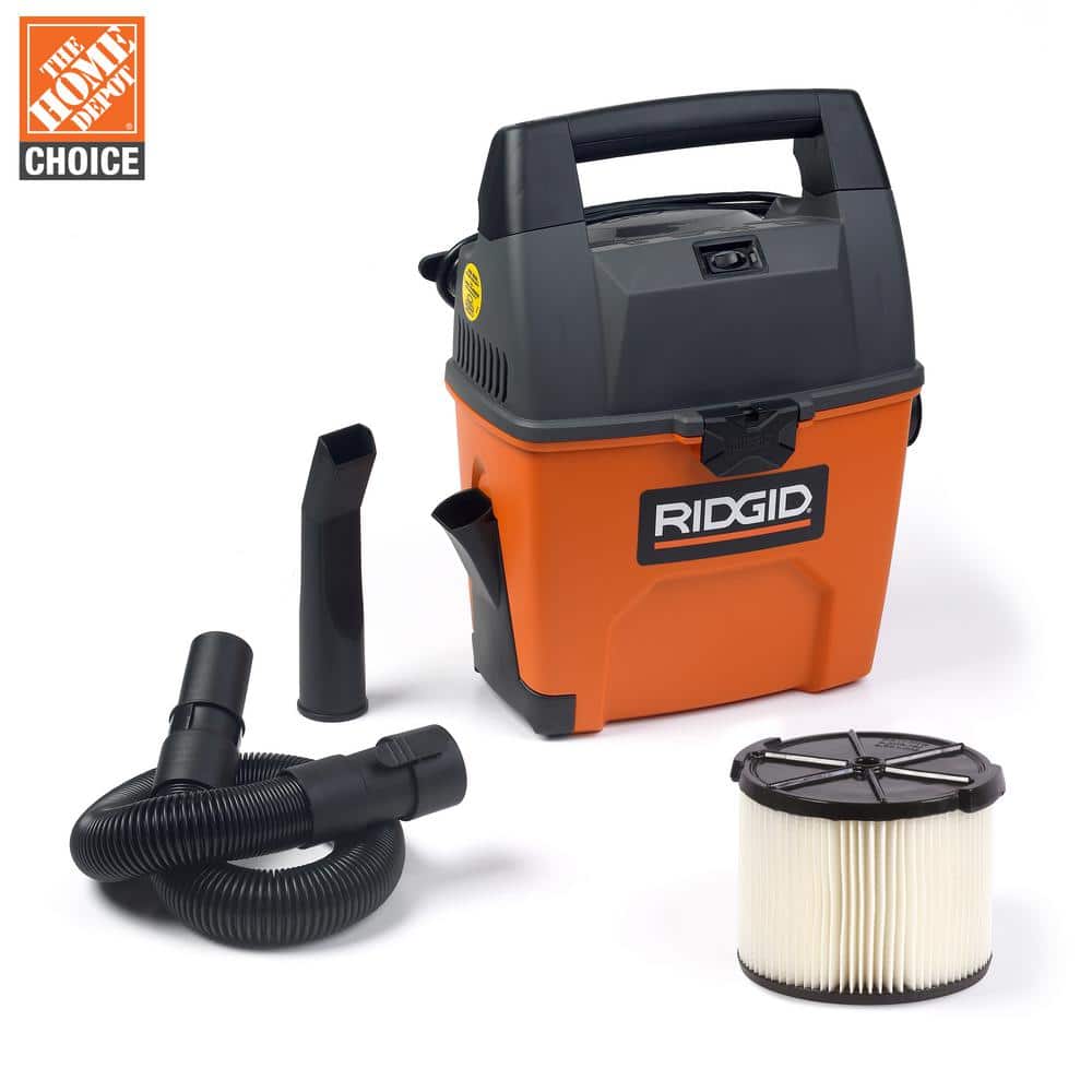 3 Gallon 3.5 Peak HP Portable Wet/Dry Shop Vacuum with Built in Dust Pan, Filter, Expandable Locking Hose and Car Nozzle - Stu's Home Improvement Outlet