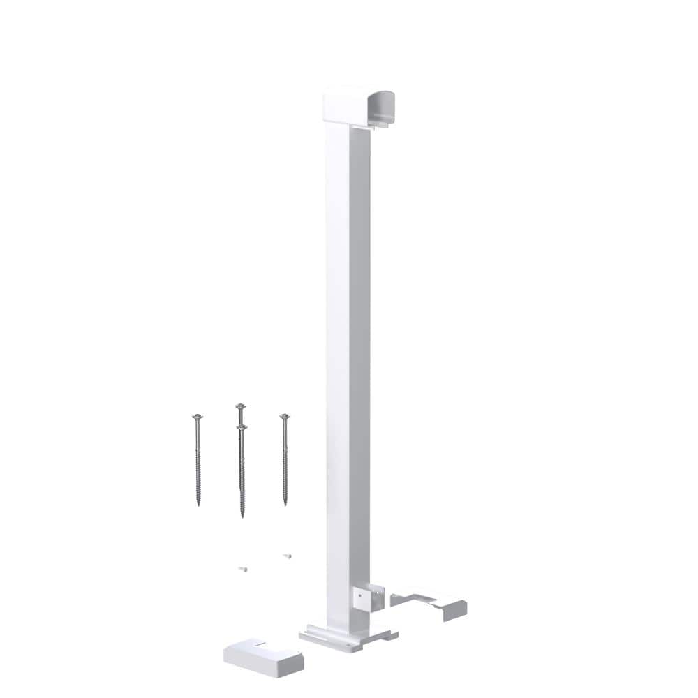 36 in. H x 4 in. W White Aluminum Deck Railing End Post Kit - Stu's Home Improvement Outlet