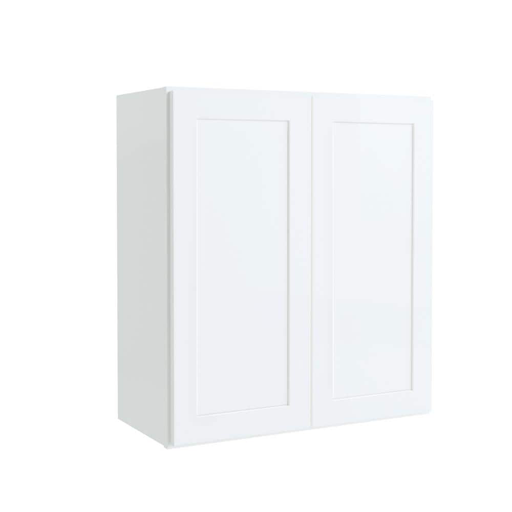 Courtland 27 in. W x 12 in. D x 30 in. H Assembled Shaker Wall Kitchen Cabinet in Polar White