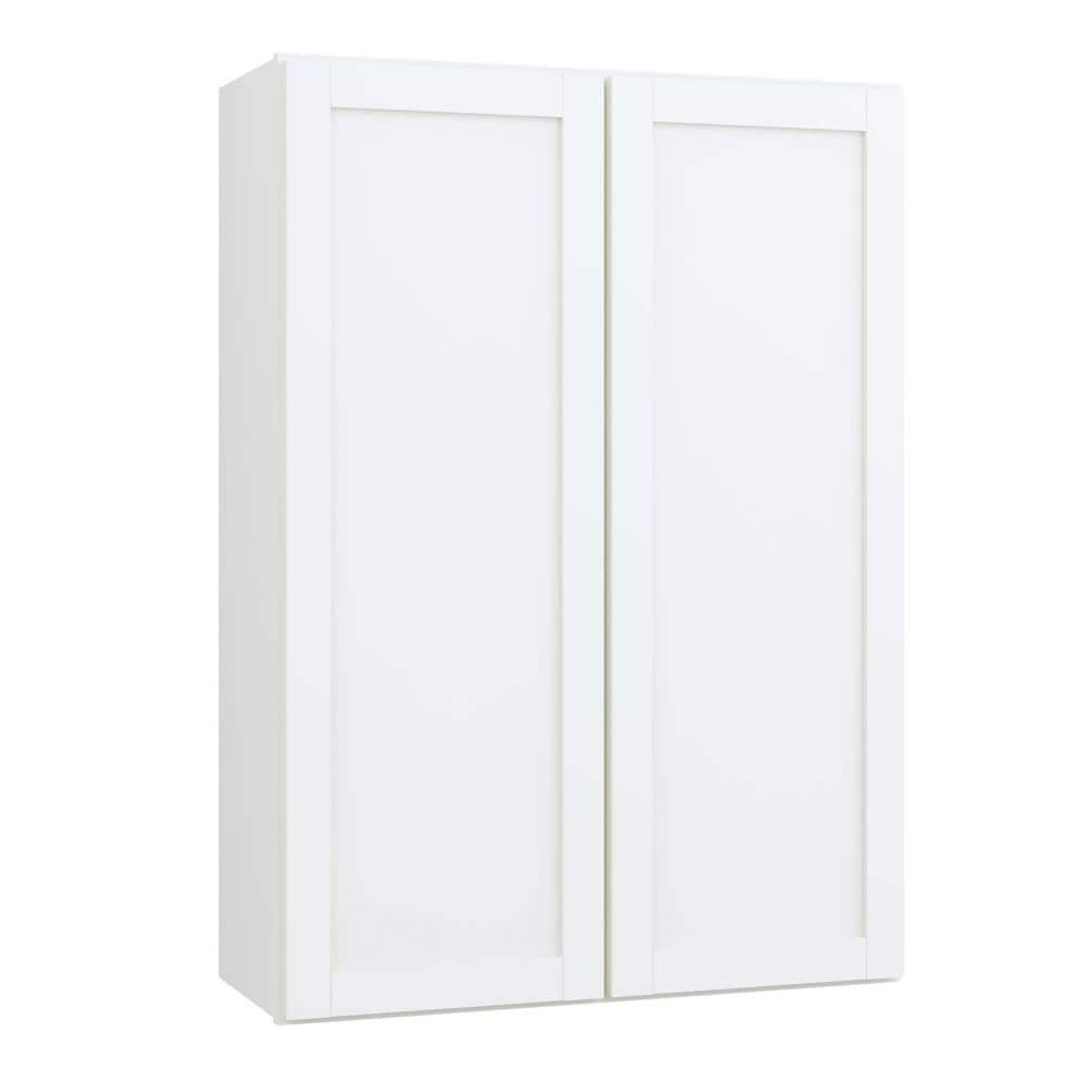 Courtland 30 in. W x 12 in. D x 42 in. H Assembled Shaker Wall Kitchen Cabinet in Polar White - Stu's Home Improvement Outlet