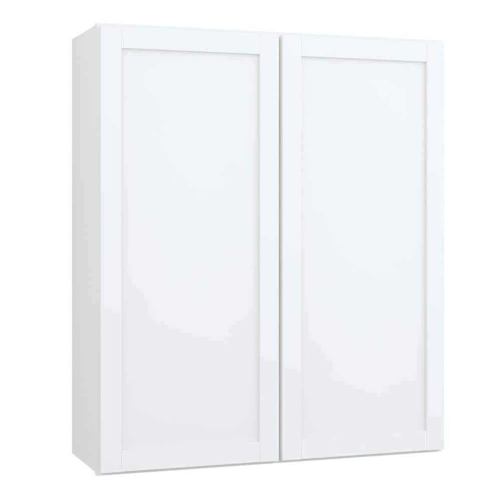 Courtland 36 in. W x 12 in. D x 42 in. H Assembled Shaker Wall Kitchen Cabinet in Polar White - Stu's Home Improvement Outlet
