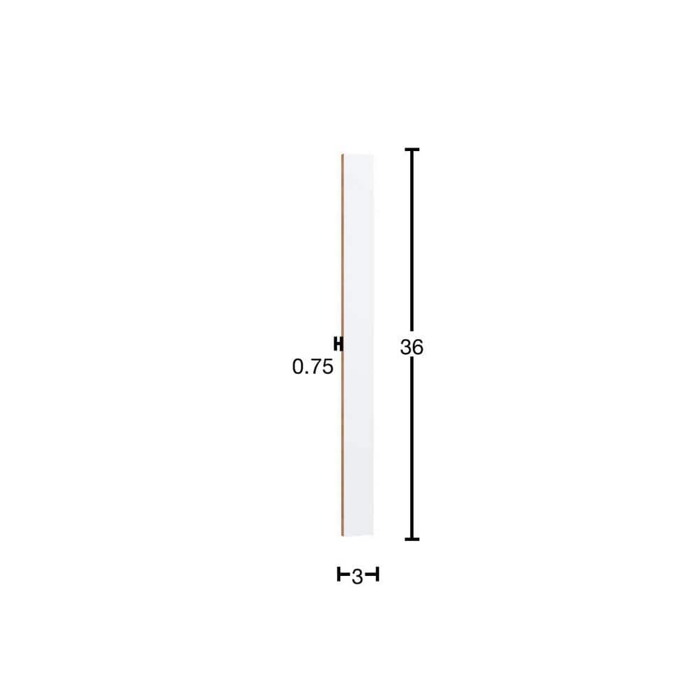 Courtland 3 in. W x 36 in. H Cabinet Filler in Polar White