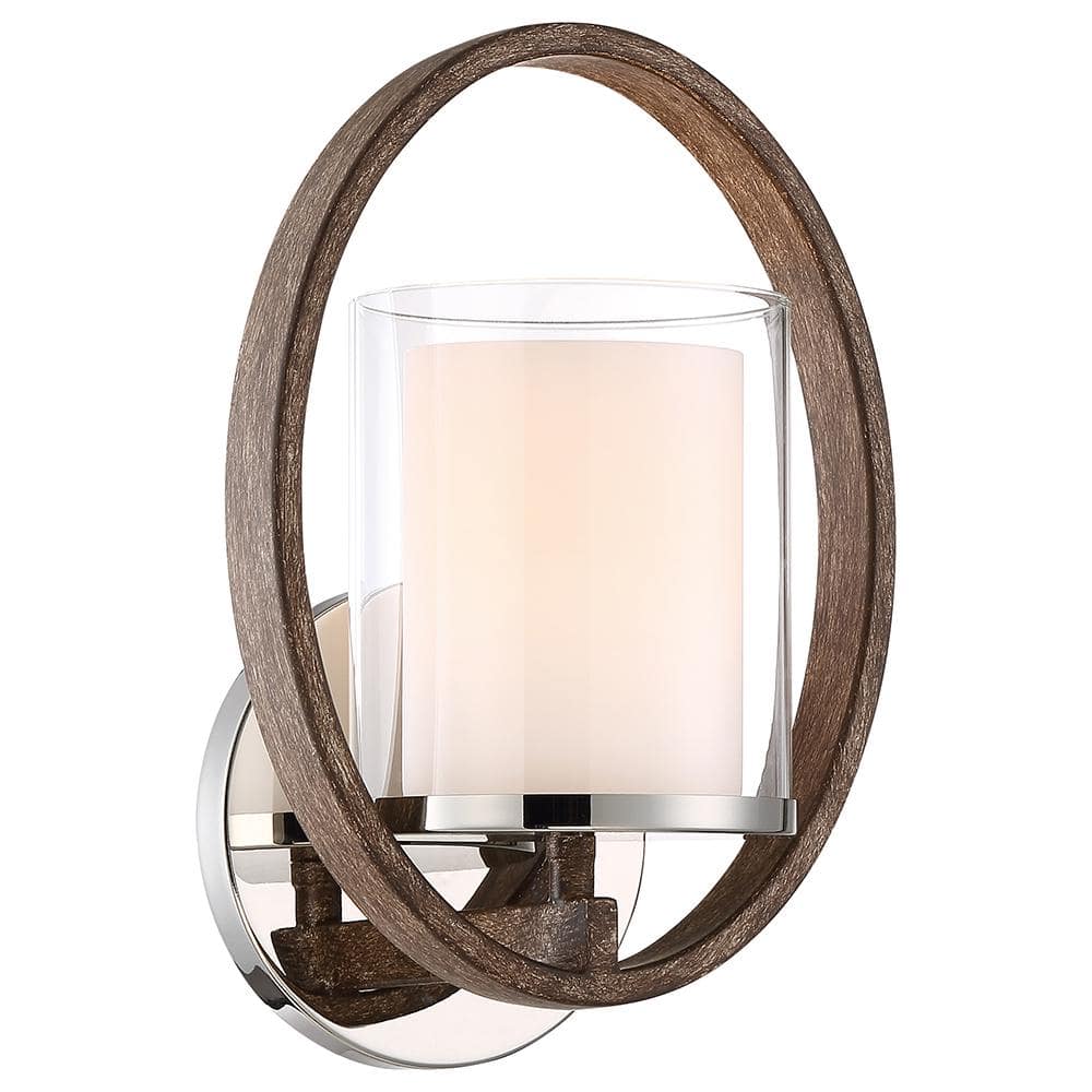 Downing 1 - Light Polished Nickel/Corona Bronze Wall Sconce - Stu's Home Improvement Outlet