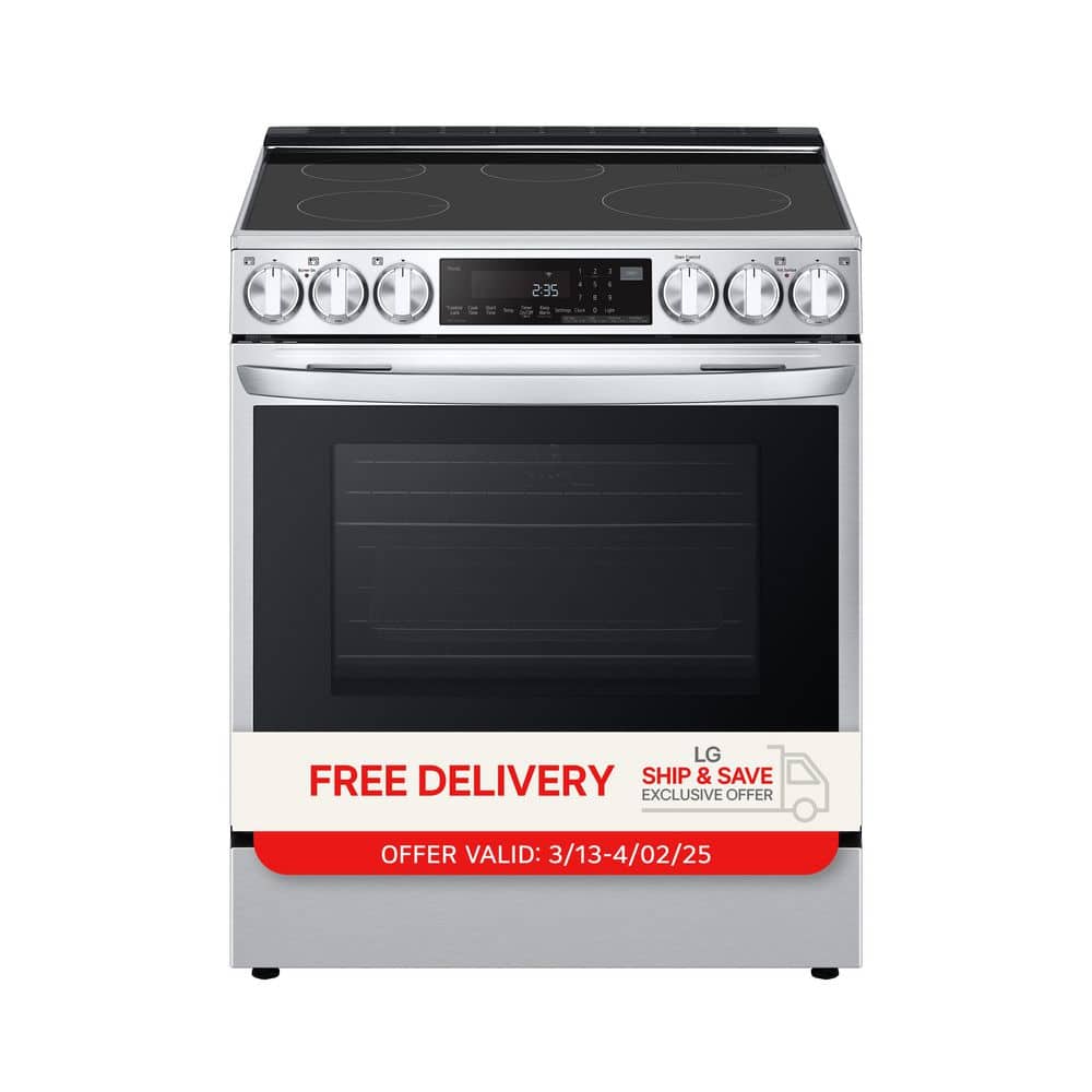 30 in. 5 Burner Element Slide-In Induction Range with InstaView and Air Fry in PrintProof Stainless Steel