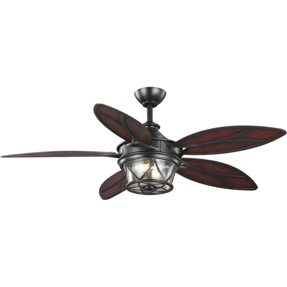 Alfresco 54 in. Indoor/Outdoor Bronze Coastal Ceiling Fan with 2700K Light Bulbs Included with Remote for Living Room - Stu's Home Improvement Outlet