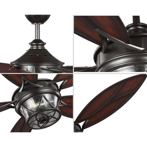 Alfresco 54 in. Indoor/Outdoor Bronze Coastal Ceiling Fan with 2700K Light Bulbs Included with Remote for Living Room - Stu's Home Improvement Outlet