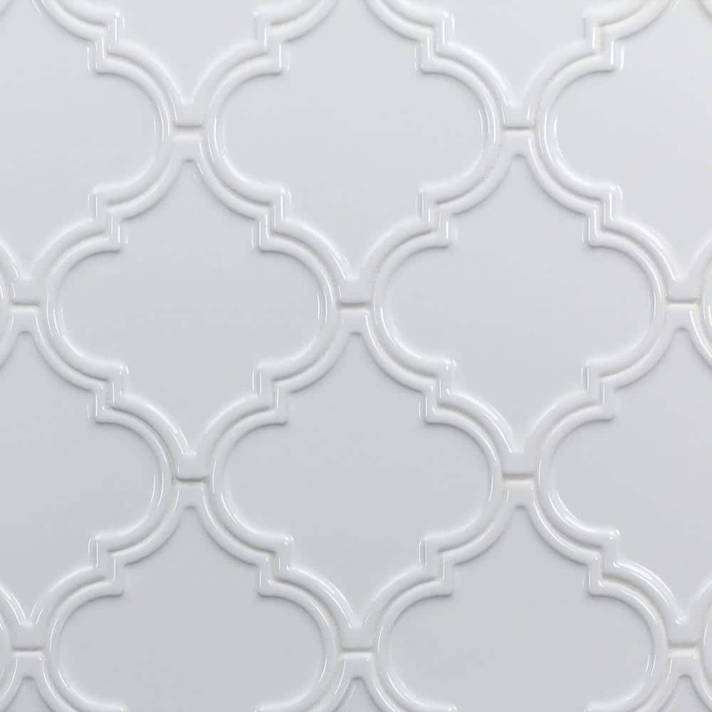 Vintage Lantern White 6-1/4 in. x 7-1/4 in. Ceramic Wall Tile (4.8 sq. ft./Box)