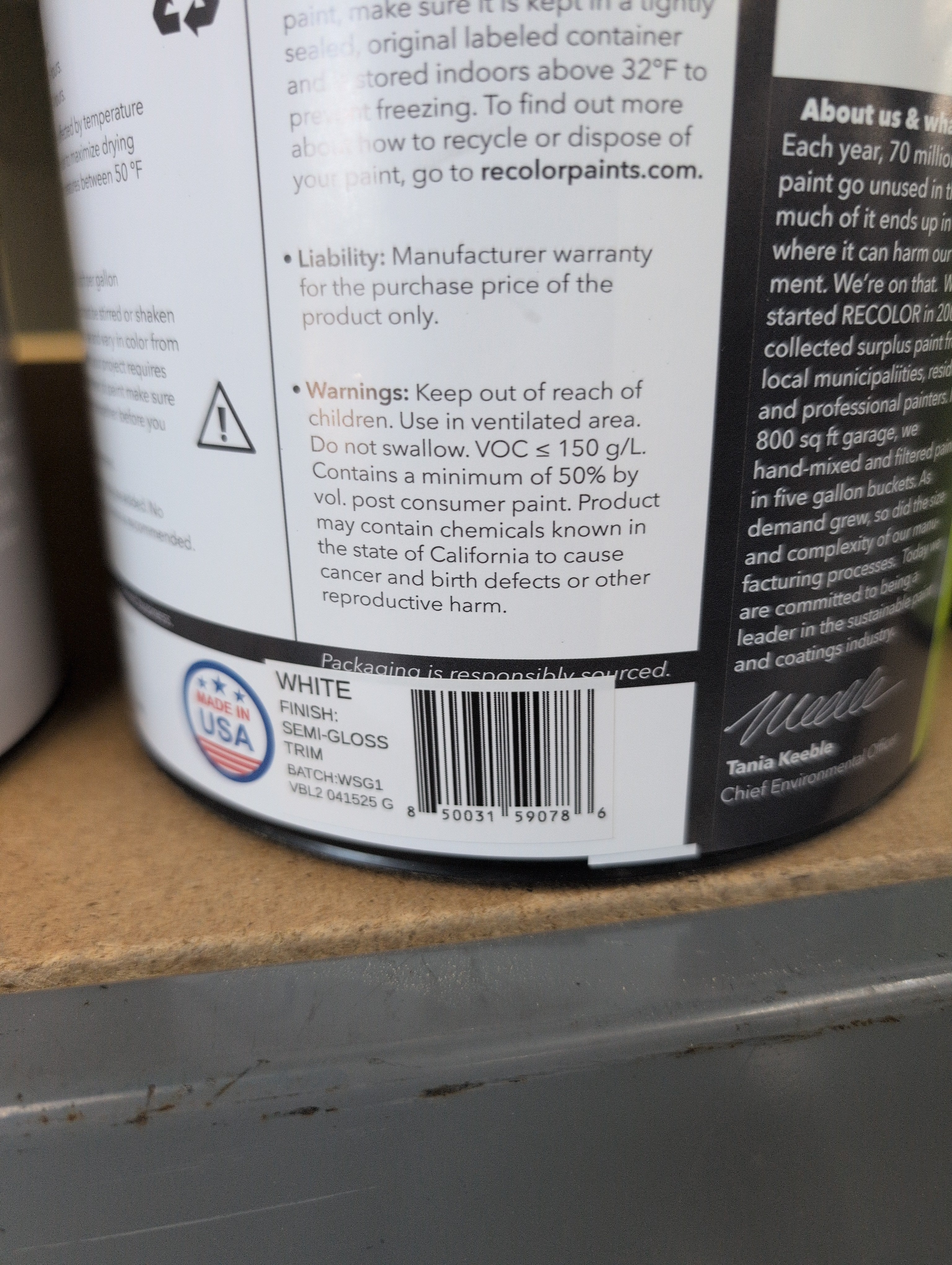 Recolor Interior Paint 1 gal