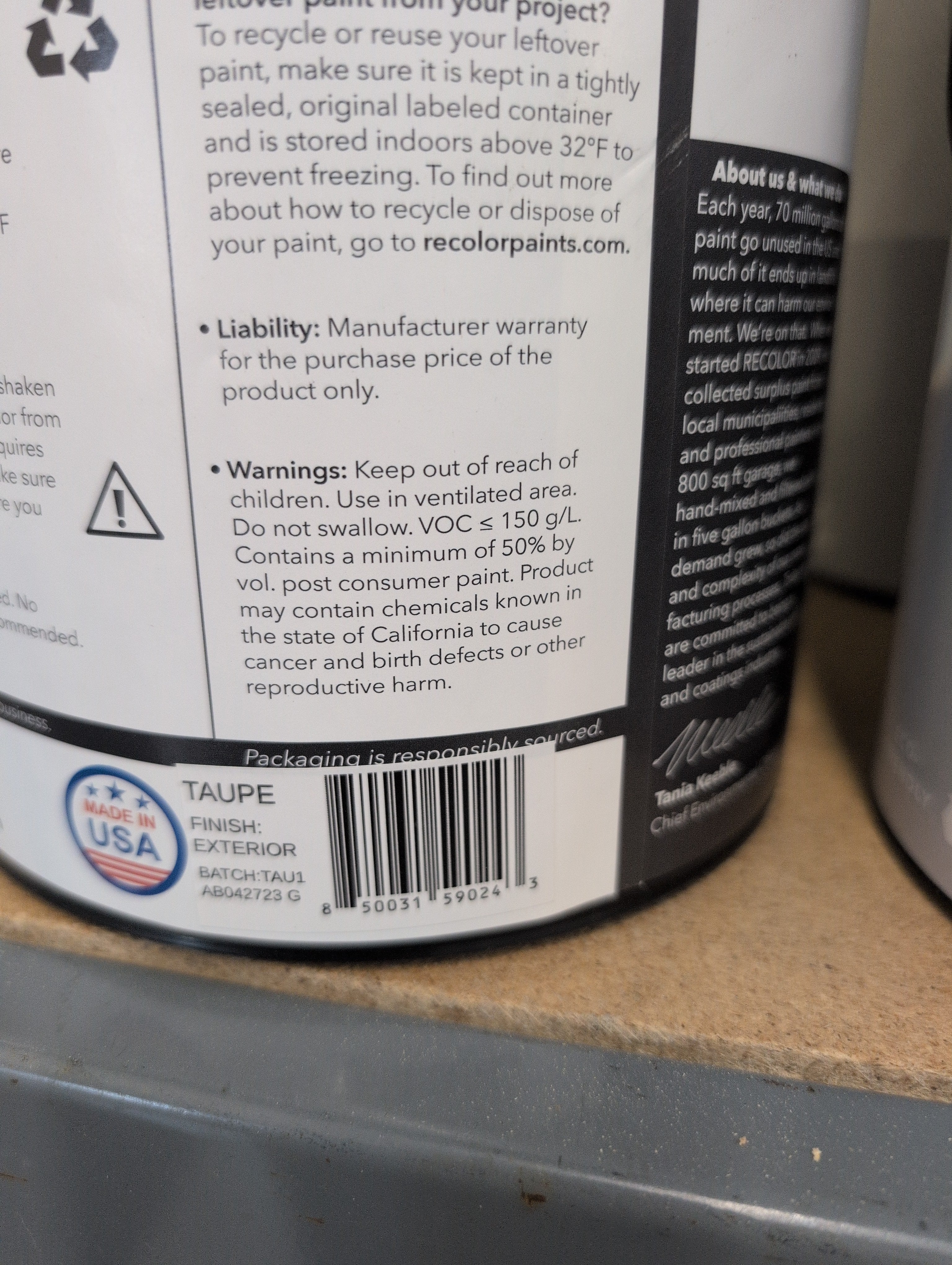 Recolor Exterior Paint 1 gal