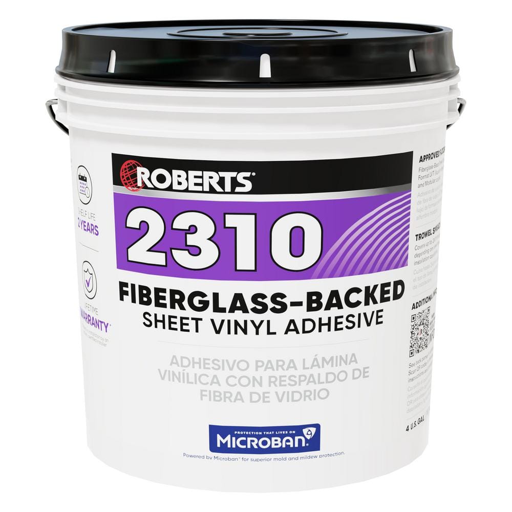 4 Gal. (16 qt.) 24 Hour Dry Time Fiberglass - Backed Sheet Vinyl Floor Adhesive in Beige - Stu's Home Improvement Outlet