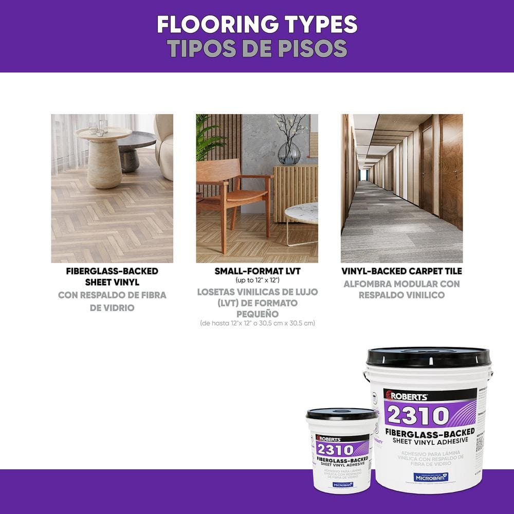 4 Gal. (16 qt.) 24 Hour Dry Time Fiberglass - Backed Sheet Vinyl Floor Adhesive in Beige - Stu's Home Improvement Outlet