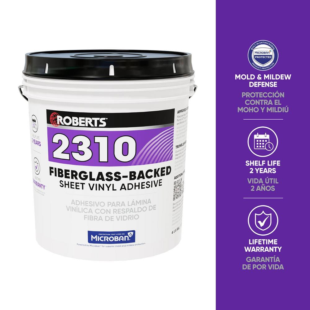 4 Gal. (16 qt.) 24 Hour Dry Time Fiberglass - Backed Sheet Vinyl Floor Adhesive in Beige - Stu's Home Improvement Outlet