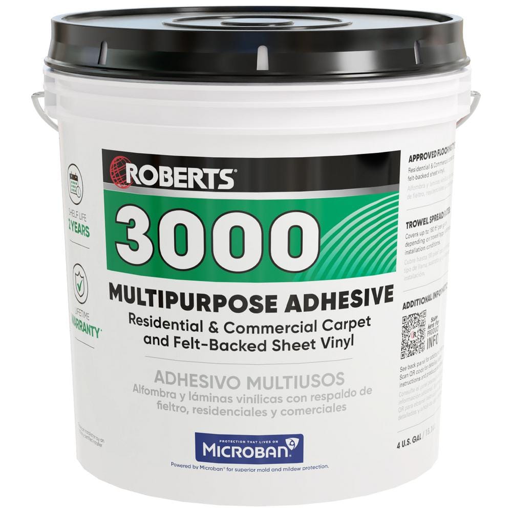 4 Gal. (16 qt.) 24 Hour Dry Time Multipurpose Carpet and Felt - Backed Sheet Vinyl Floor Adhesive in Beige - Stu's Home Improvement Outlet
