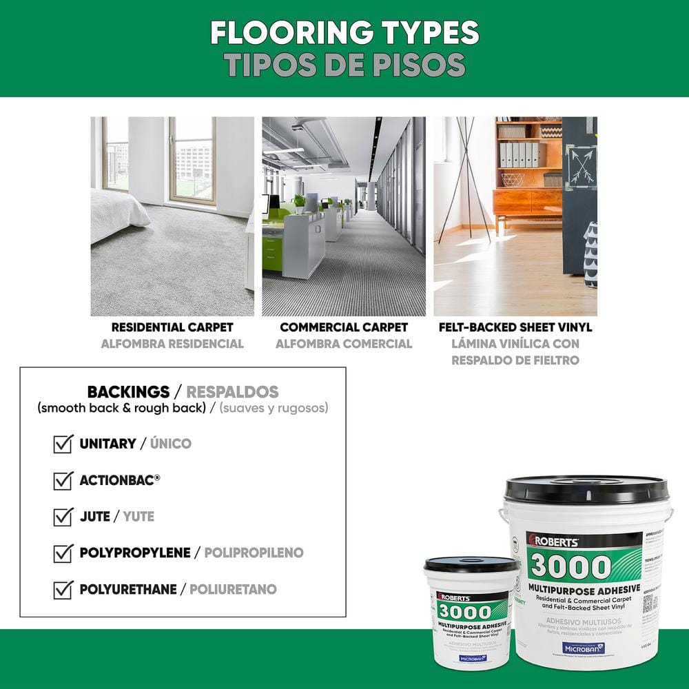 4 Gal. (16 qt.) 24 Hour Dry Time Multipurpose Carpet and Felt - Backed Sheet Vinyl Floor Adhesive in Beige - Stu's Home Improvement Outlet
