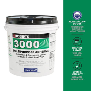 4 Gal. (16 qt.) 24 Hour Dry Time Multipurpose Carpet and Felt - Backed Sheet Vinyl Floor Adhesive in Beige - Stu's Home Improvement Outlet