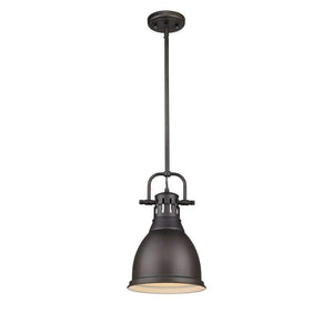 Duncan 1 - Light Rubbed Bronze 8.8 in. Pendant with Shade - Stu's Home Improvement Outlet