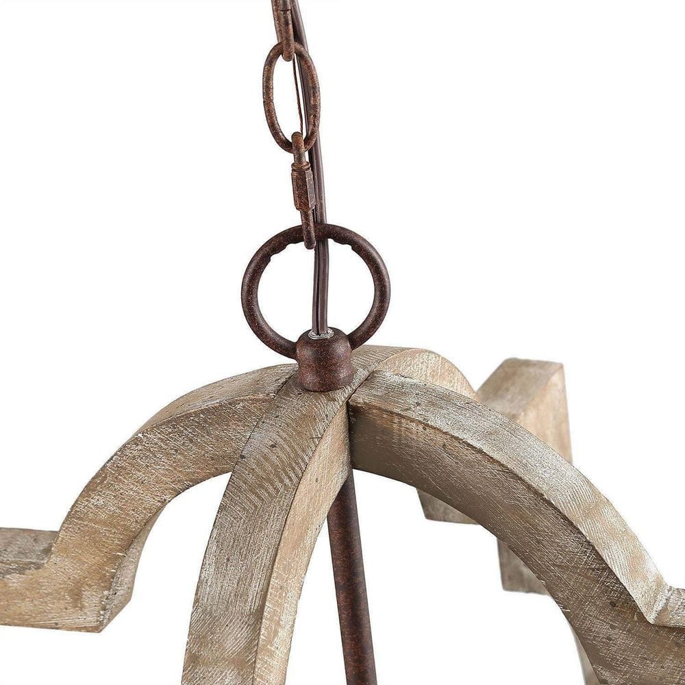 Farmhouse Rustic Bronze Weathered Wood Chandelier 16 in. 3 - Light Dining Room Island Candlestick Chandelier Pendant Light - Stu's Home Improvement Outlet