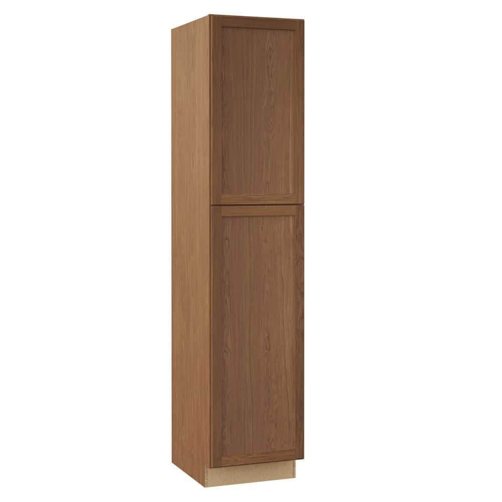 Sinclair 18 in. W x 24 in. D x 90 in. H Assembled Pantry Cabinet in Shaker Saddle Oak - Stu's Home Improvement Outlet