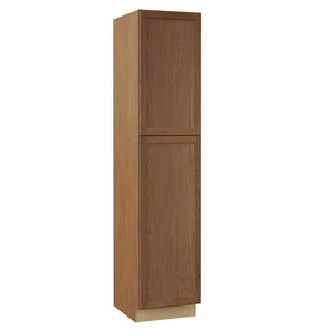 Sinclair 18 in. W x 24 in. D x 90 in. H Assembled Pantry Cabinet in Shaker Saddle Oak - Stu's Home Improvement Outlet