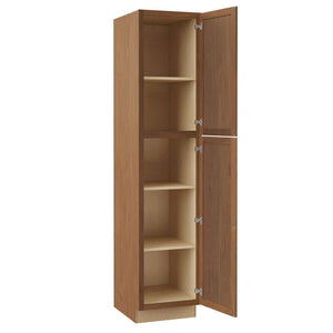 Sinclair 18 in. W x 24 in. D x 90 in. H Assembled Pantry Cabinet in Shaker Saddle Oak - Stu's Home Improvement Outlet