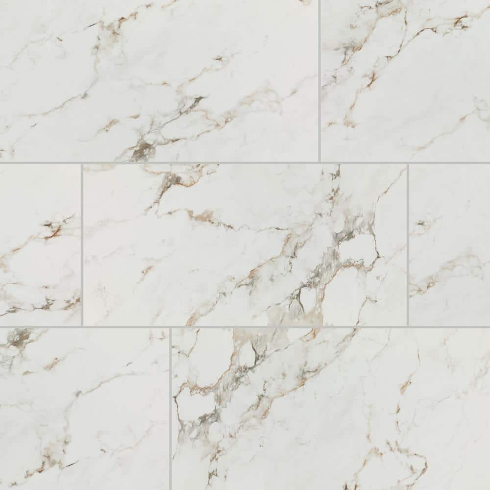 Maisto Safari Calacatta 24 in. x 48 in. Polished Porcelain Marble Look Floor and Wall Tile (15.5 sq. ft./case)