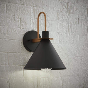 Cagney 12.37 in. Modern 1 - Light Sand Black with Gold Hardwired Barn Light Outdoor Wall Light Sconce - Stu's Home Improvement Outlet