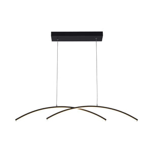 Y'INSP 2 Light Dimmable Integrated LED Sand Black Linear Chandelier Modern Pendant Light Fixture Aluminum Island Lighting Lamp - Stu's Home Improvement Outlet