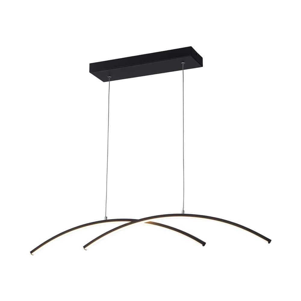 Y'INSP 2 Light Dimmable Integrated LED Sand Black Linear Chandelier Modern Pendant Light Fixture Aluminum Island Lighting Lamp - Stu's Home Improvement Outlet