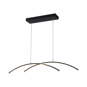 Y'INSP 2 Light Dimmable Integrated LED Sand Black Linear Chandelier Modern Pendant Light Fixture Aluminum Island Lighting Lamp - Stu's Home Improvement Outlet