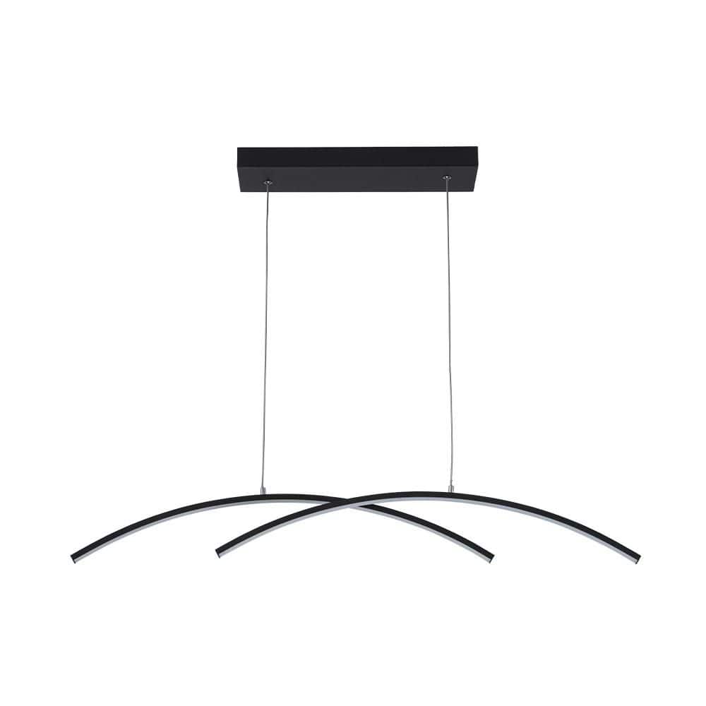 Y'INSP 2 Light Dimmable Integrated LED Sand Black Linear Chandelier Modern Pendant Light Fixture Aluminum Island Lighting Lamp - Stu's Home Improvement Outlet