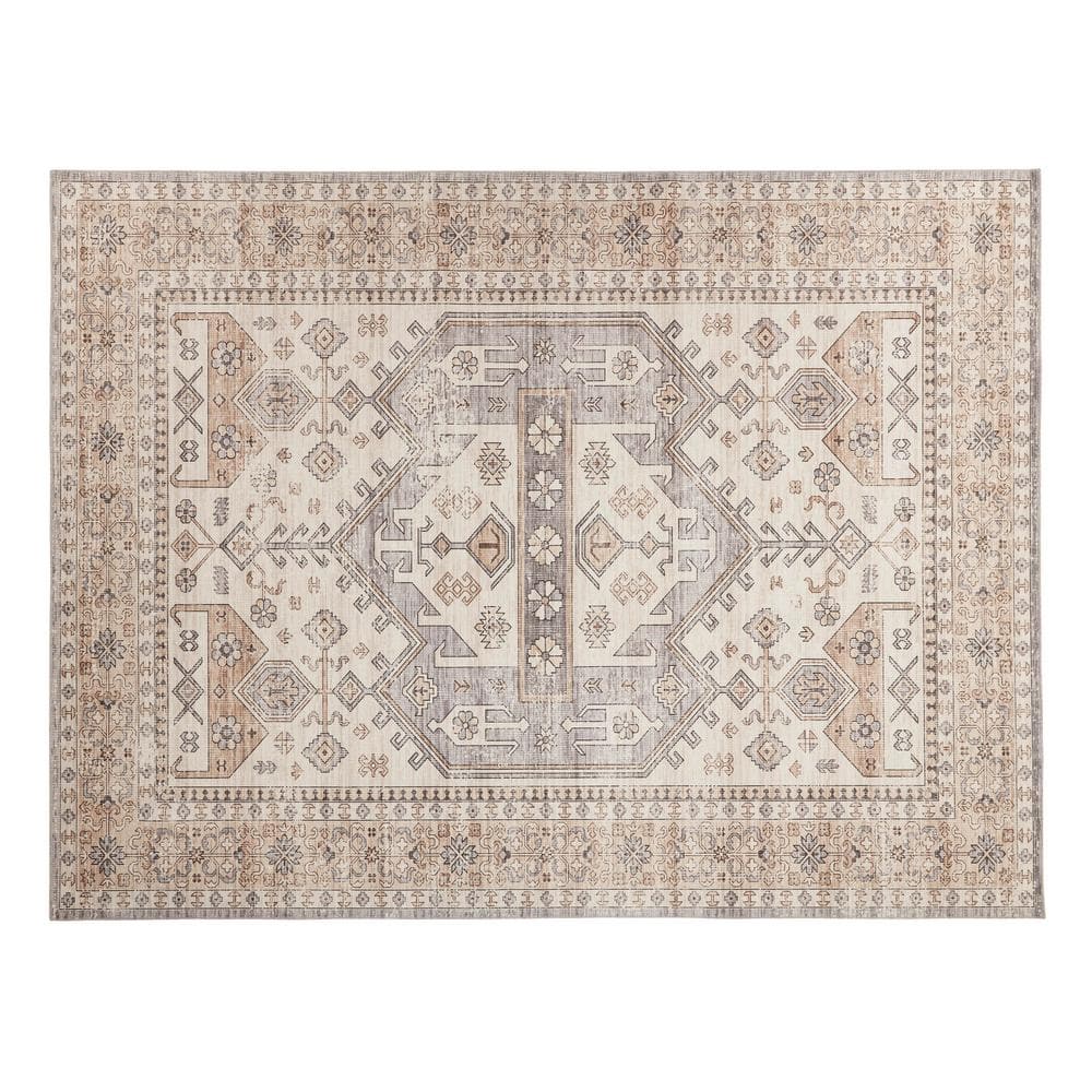 Harmony Global Sand 6 ft. x 9 ft. Indoor Machine Washable Area Rug