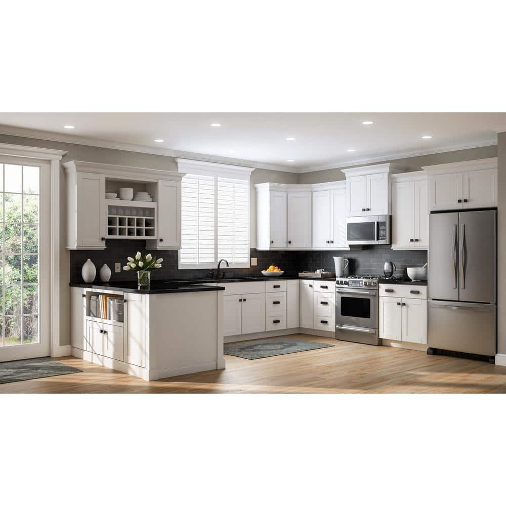 Shaker 23 in. W x 29.50 in. H Base Cabinet Decorative End Panel in Satin White