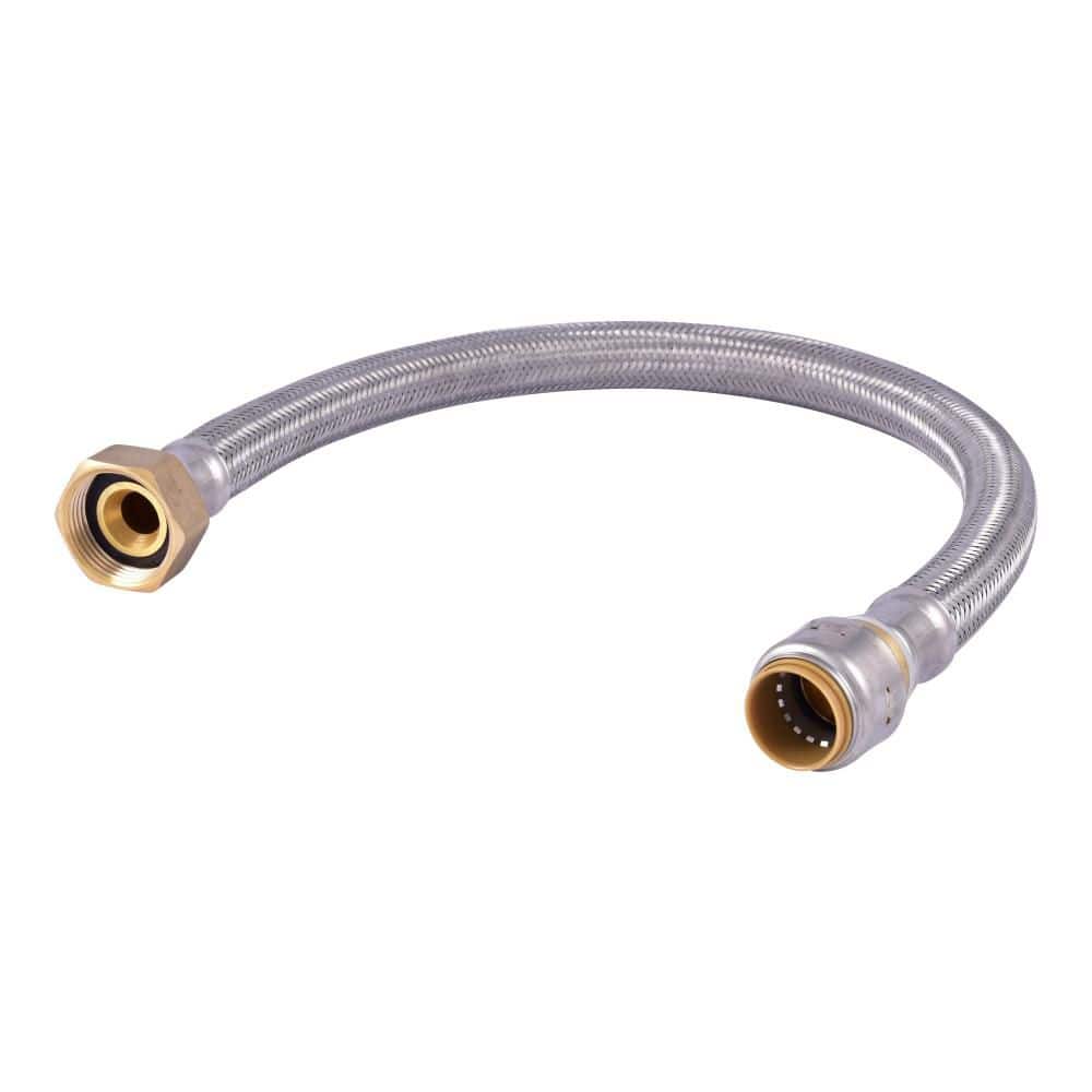 SharkBite Max 3/4 in. Push-to-Connect x 1 in. Fip x 24 in. Braided Stainless Steel Water Softener Connector