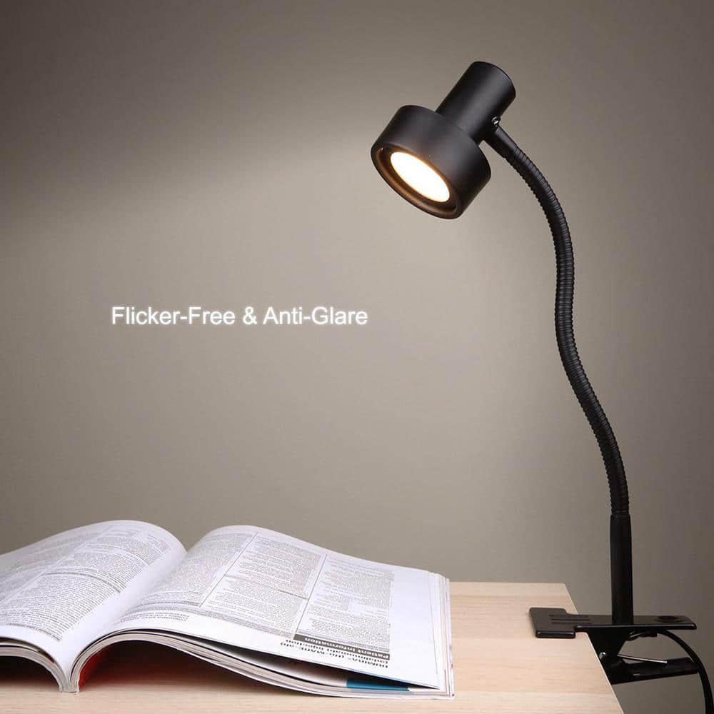5-Watt LED Aluminum LED Clip On Light for Bed Headboard/Desk, Dimmable LED Desk Lamp with Metal Clamp
