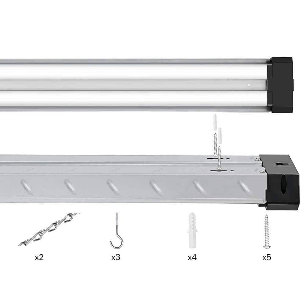 4 ft. 250 - Watt Equivalent Integrated LED Linkable Pattern Diamond Plate Silver Shop Light - Stu's Home Improvement Outlet