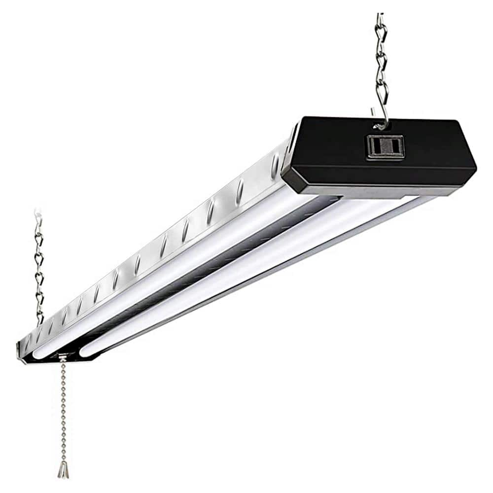4 ft. 250 - Watt Equivalent Integrated LED Linkable Pattern Diamond Plate Silver Shop Light - Stu's Home Improvement Outlet