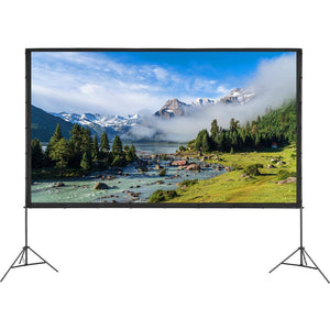 Projector Screen with Stand, 150 in. 16:9 4K 1080 HD Outdoor Movie Screen, Wrinkle - Free Projection Screen with Tripods - Stu's Home Improvement Outlet