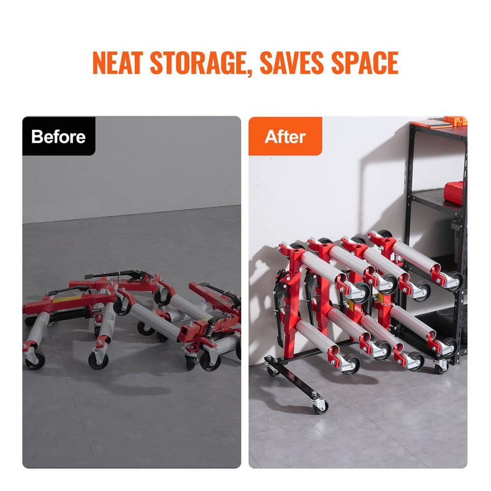 Car Dolly Rack, Storage Rack with 360° Rotatable Wheels, Hydraulic Ratchet Trolley Jack Stand Organizer, Jack Stands - Stu's Home Improvement Outlet