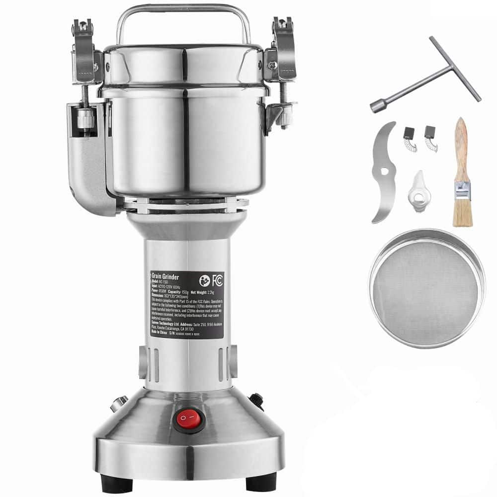 150g Electric Grain Mill Grinder, 850-Watt High-Speed Spice Grinder, Stainless Steel Pulverizer for Dry Grains, Spices