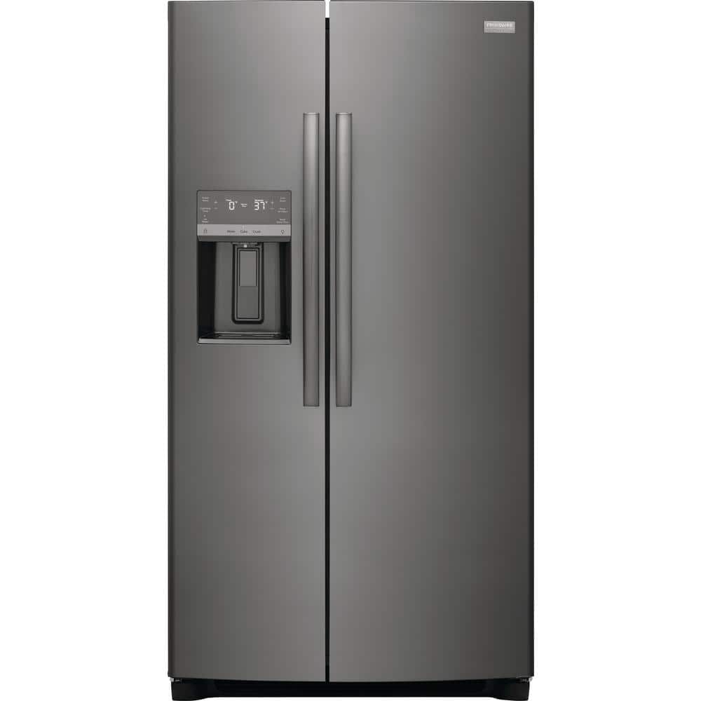 Gallery 22.3 cu. ft. 36 in. Standard Depth Side by Side Refrigerator in Smudge-Proof Black Stainless Steel (GRSC2352AD)