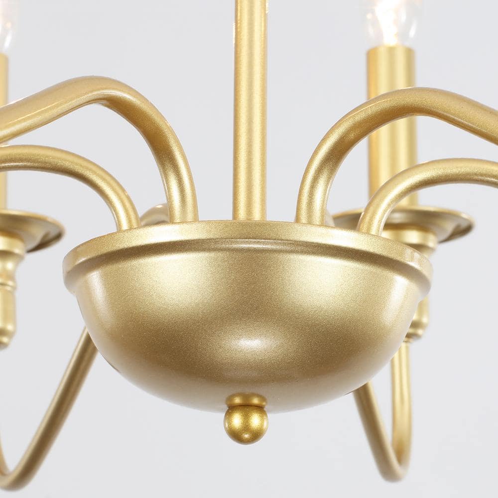Marquest 6 - Light Spray Gold Dimmable Classic Traditional Rustic Linear Chandelier Candle with tray for Kitchen Island - Stu's Home Improvement Outlet